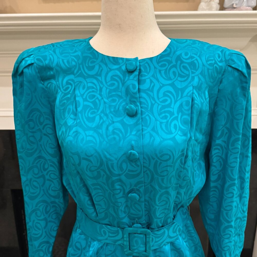 Vintage Papell Petites 100% Silk Dress β Size 6P - Picture 2 of 9